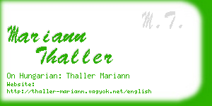 mariann thaller business card